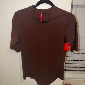 Spanx Suit Yourself Ribbed Crew Neck Elbow Sleeve Bodysuit